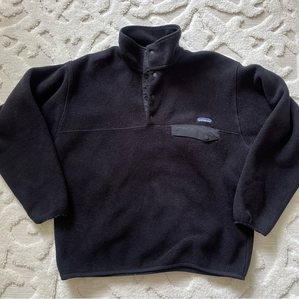 PATAGONIA Synchilla Snap T Fleece Pullover Size Medium - Black